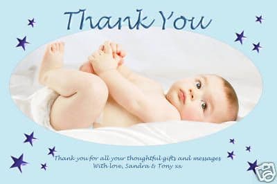 10 Personalised Thankyou PHOTO Cards N82