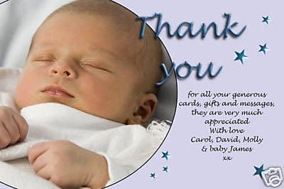 Personalised Christening thank you cards / personalised baptism thank you cards