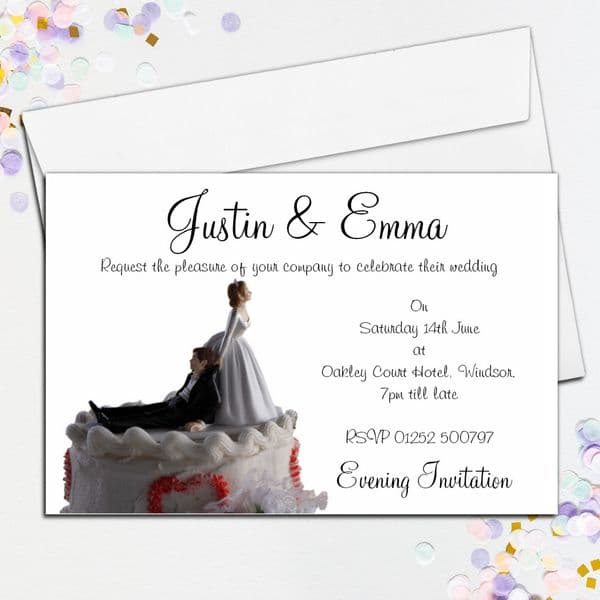 10 Personalised Wedding Bride Holding Groom Invitations N16