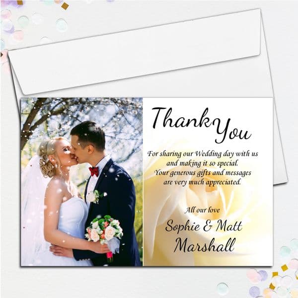 10 Personalised Wedding Day Thank you Photo cards N1