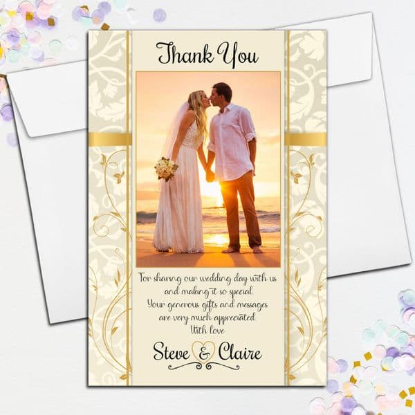10 Personalised Wedding Day Thank You Photo Post Cards N2