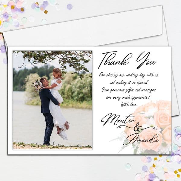 10 Personalised Wedding Day Thank You Photo Post Cards N5