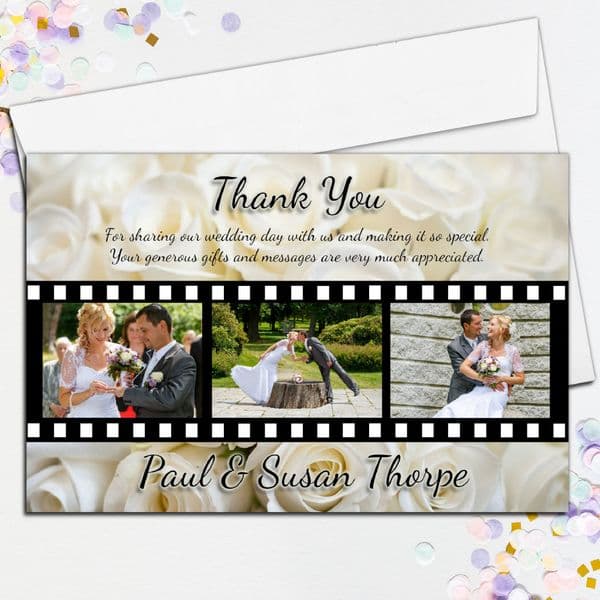 10 Personalised Wedding Day Thank You Photo Post Cards N6