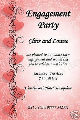 10 Personalised Wedding Engagement Party Invitations N2