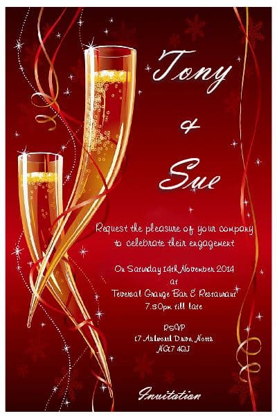 10 Personalised Wedding Engagement Party Invitations N4