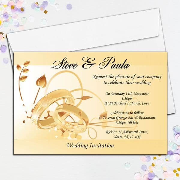 10 Personalised Wedding Invitations Day/Evening N20