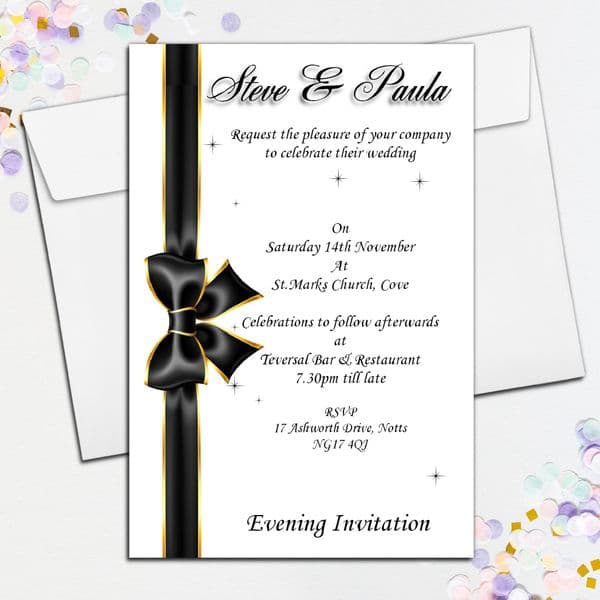 10 Personalised Wedding Invitations Day/Evening N21