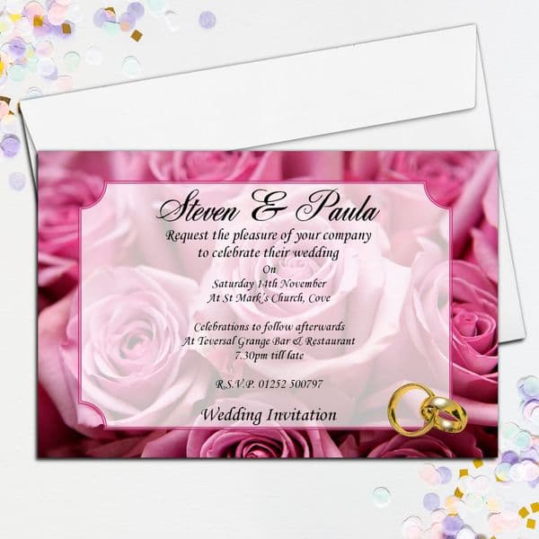 10 Personalised Wedding Invitations Day/Evening N27