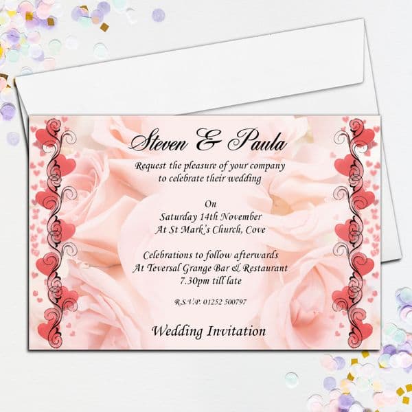 10 Personalised Wedding Invitations Day/Evening N29