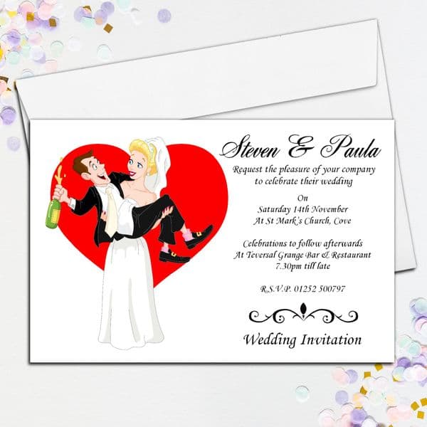 10 Personalised Wedding Invitations Day/Evening N31