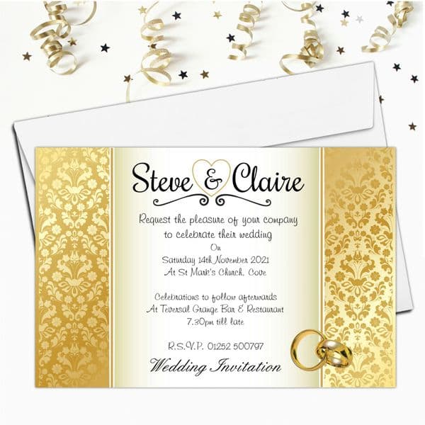 10 Personalised Wedding Invitations Day/Evening N35