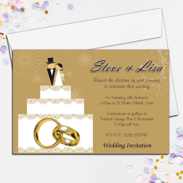 10 Personalised Wedding Invitations ~ Day / Evening N46