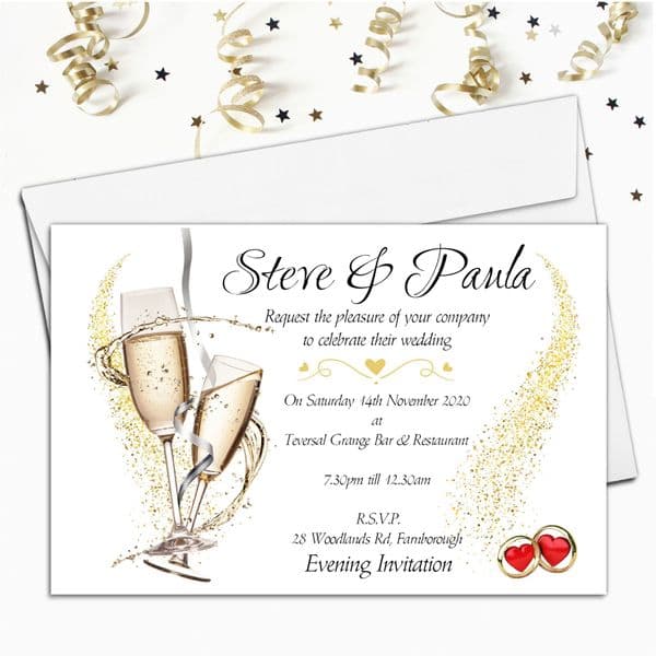 10 Personalised Wedding Invitations Day / Evening N7