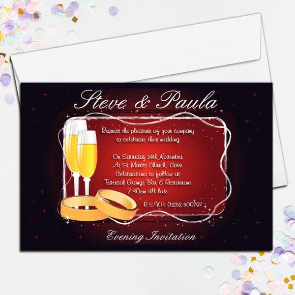 10 Personalised Wedding Invitations Day or Evening N41