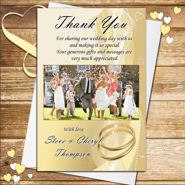 10 Personalised Wedding Thank you Photo cards N158