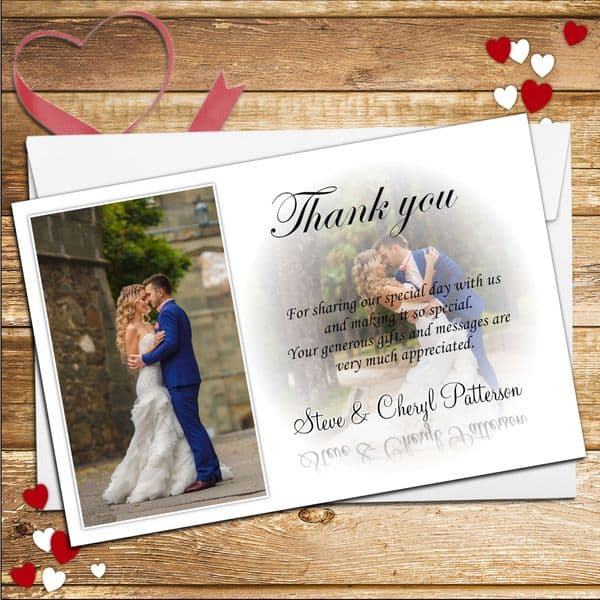 10 Personalised Wedding Thank you PHOTO Cards N170
