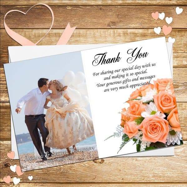 10 Personalised Wedding thank you Photo cards N24