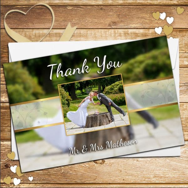 10 Personalised Wedding Thank you PHOTO Cards N244