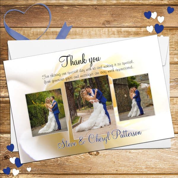 10 Personalised Wedding Thank you Photo cards N34