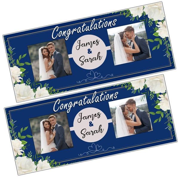 2 Personalised Congratulations Party Photo Banners N65 Wedding Engagement Anniversary