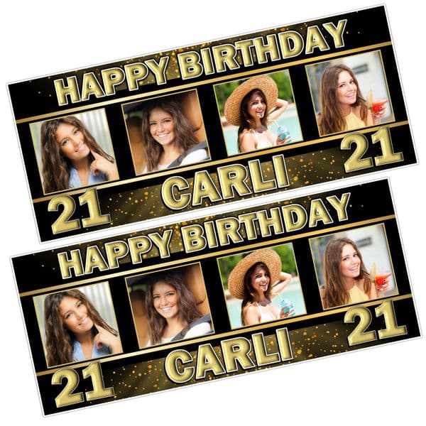 2 Personalised Happy Birthday Party Banners N49