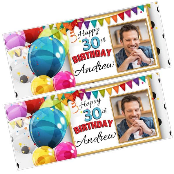 2 Personalised Happy Birthday Party Photo Banners N53