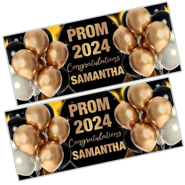 2 Personalised Prom Party Banners N68 School Leavers