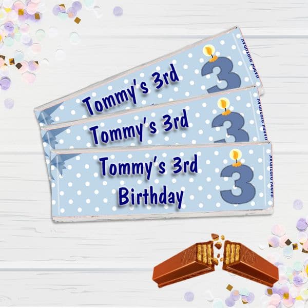 6 x Personalised 2 Finger KitKat Chocolate Favours - Happy Birthday N2