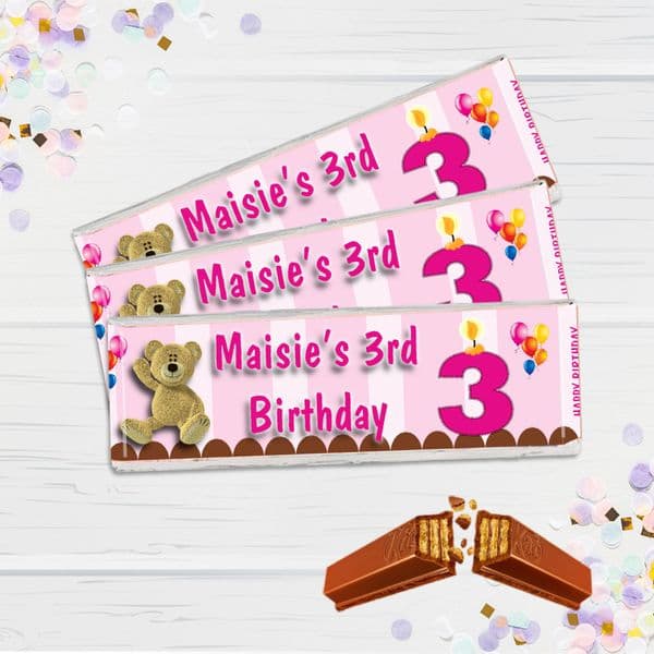6 x Personalised 2 Finger KitKat Chocolate Favours - Happy Birthday N3
