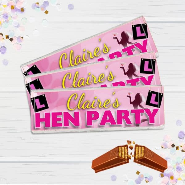 6 x Personalised 2 Finger KitKat Chocolate Hen Night Party Favours N20