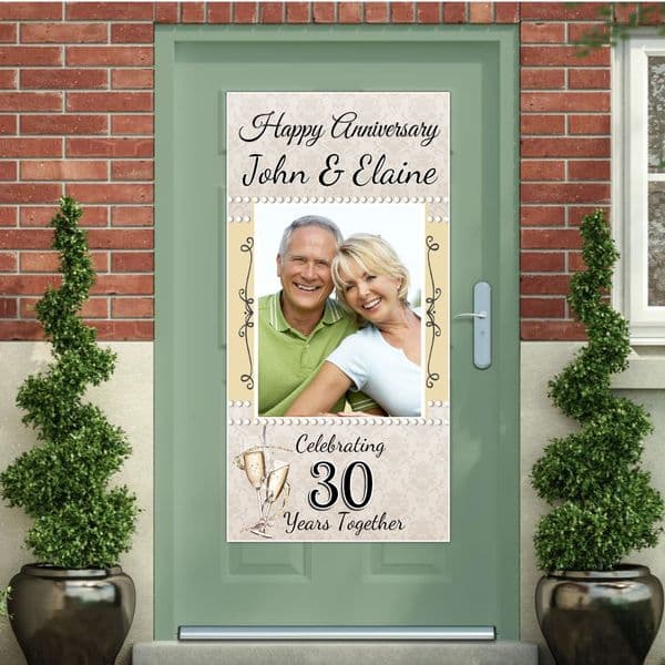 Personalised 30th Pearl Wedding Anniversary Door PHOTO Banner Poster ~ N15