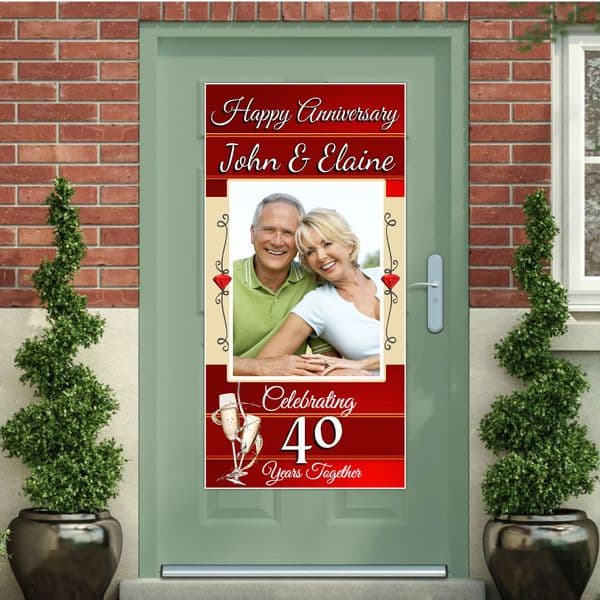 Personalised 40th Ruby Wedding Anniversary Door PHOTO Banner Poster ~ N16
