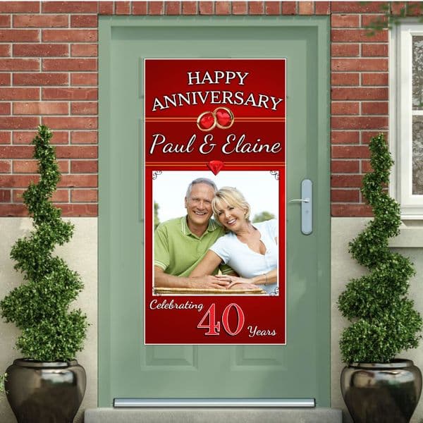 Personalised 40th Ruby Wedding Anniversary Door PHOTO Banner Poster ~ N29