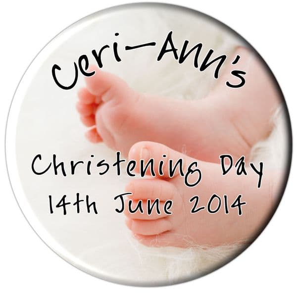 Personalised Christening Baptism Badge N34