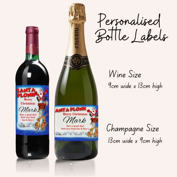 Personalised Christmas Wine / Champagne Bottle Label N19