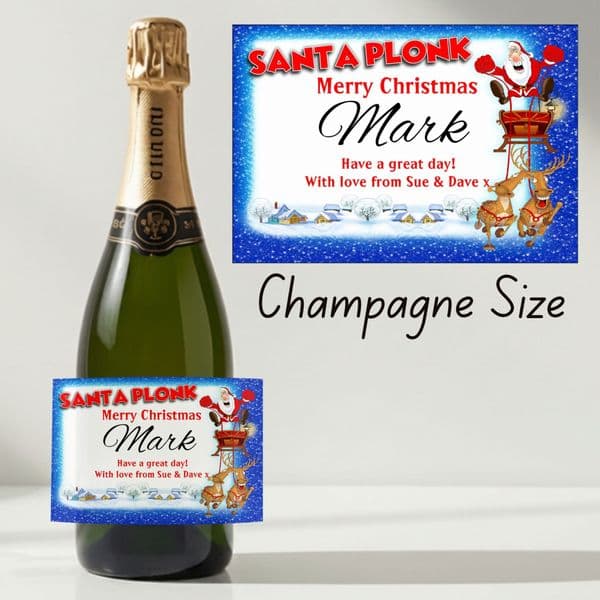 Personalised Christmas Wine / Champagne Bottle Label N19