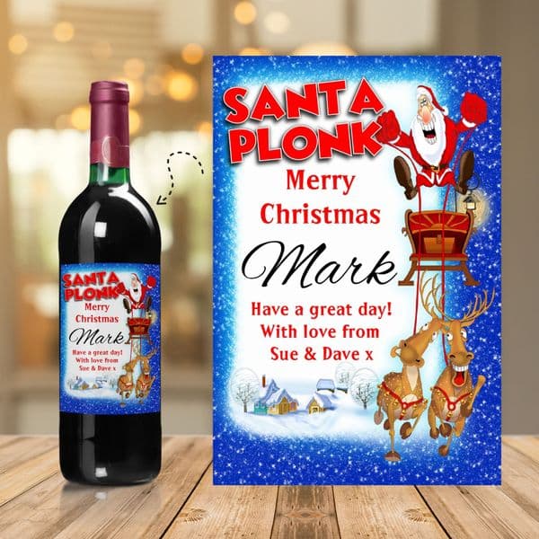 Personalised Christmas Wine / Champagne Bottle Label N19