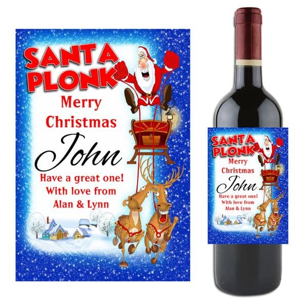 Personalised Christmas Wine / Champagne Bottle Label N19