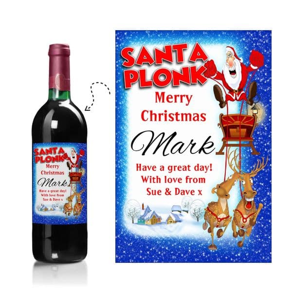 Personalised Christmas Wine / Champagne Bottle Label N19