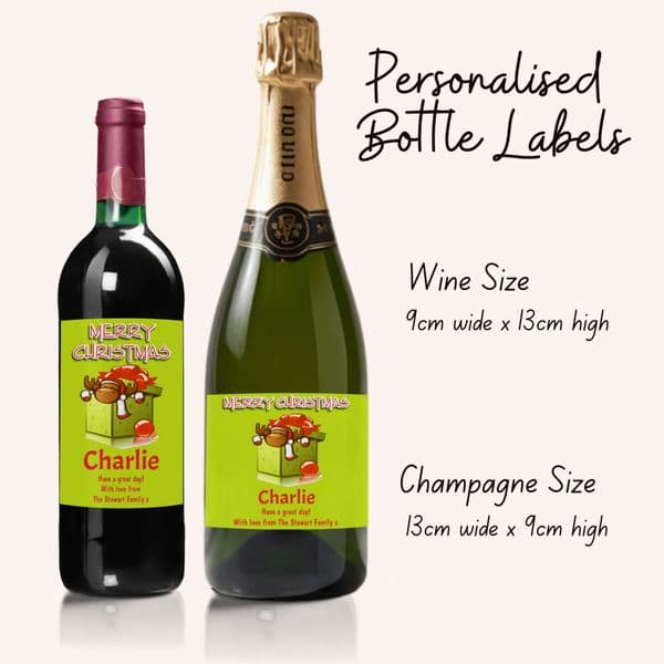 Personalised Christmas Wine / Champagne Bottle Label N4