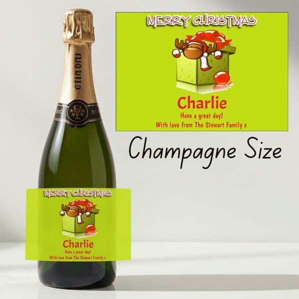 Personalised Christmas Wine / Champagne Bottle Label N4