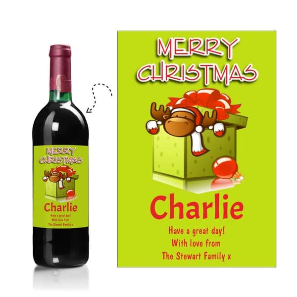 Personalised Christmas Wine / Champagne Bottle Label N4
