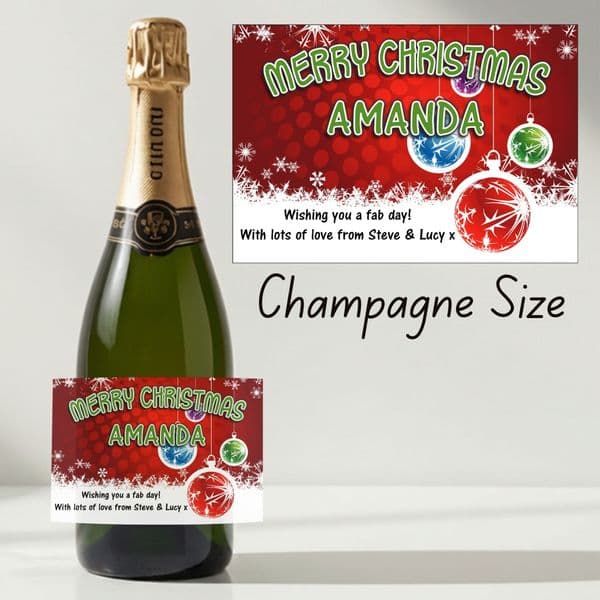 Personalised Christmas  Wine or Champagne Bottle Label N169