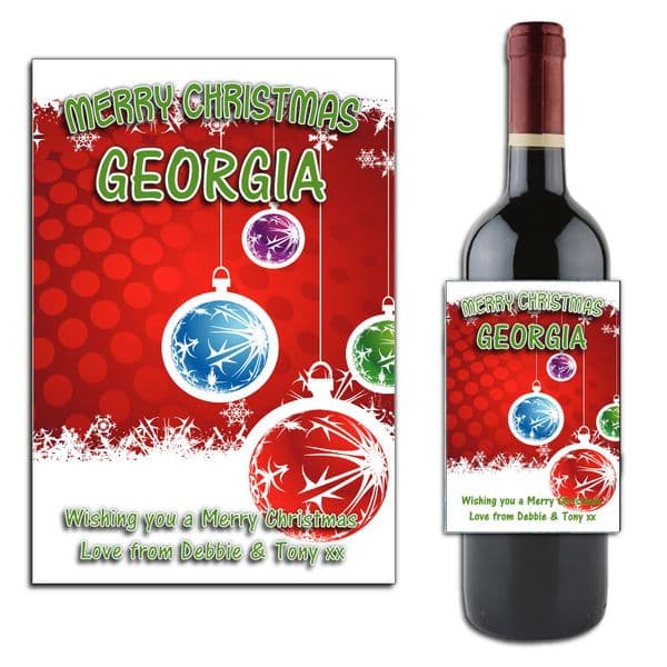 Personalised Christmas Wine or Champagne Bottle Label N169