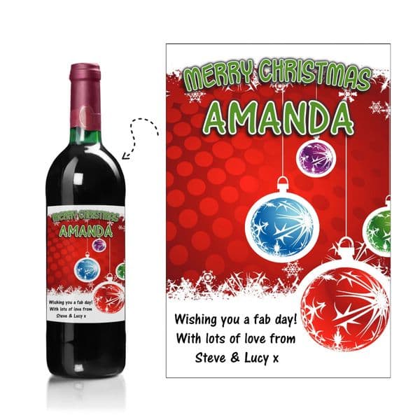 Personalised Christmas Wine or Champagne Bottle Label N169