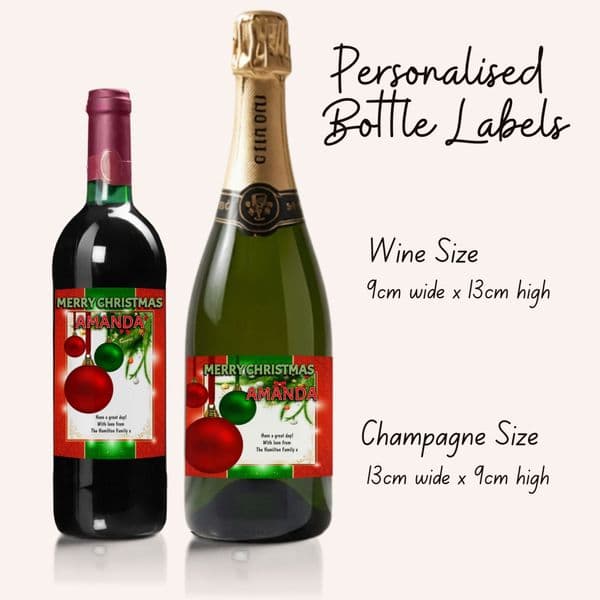 Personalised Christmas Wine or Champagne Bottle Label N173