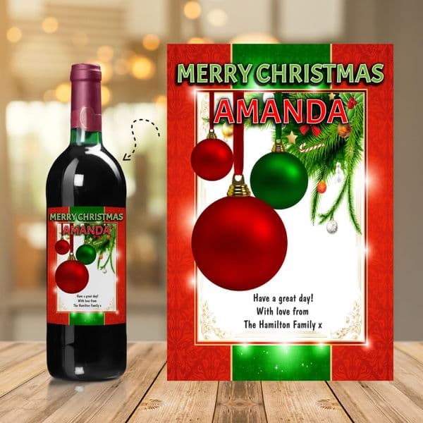 Personalised Christmas Wine or Champagne Bottle Label N173