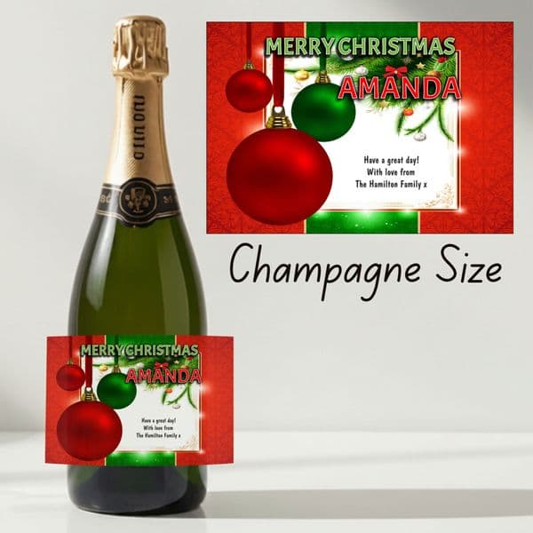 Personalised Christmas Wine or Champagne Bottle Label N173