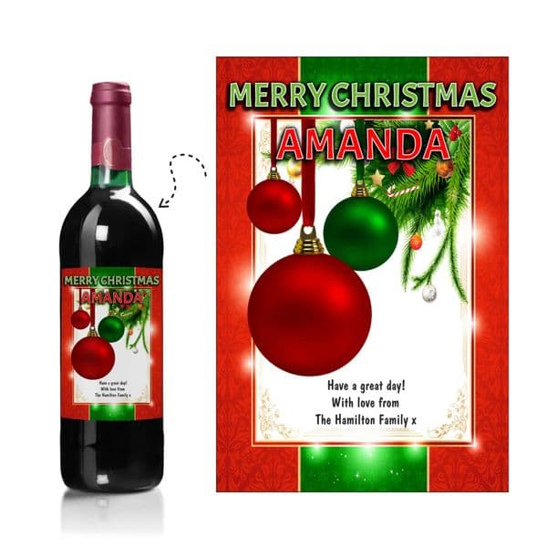 Personalised Christmas Wine or Champagne Bottle Label N173