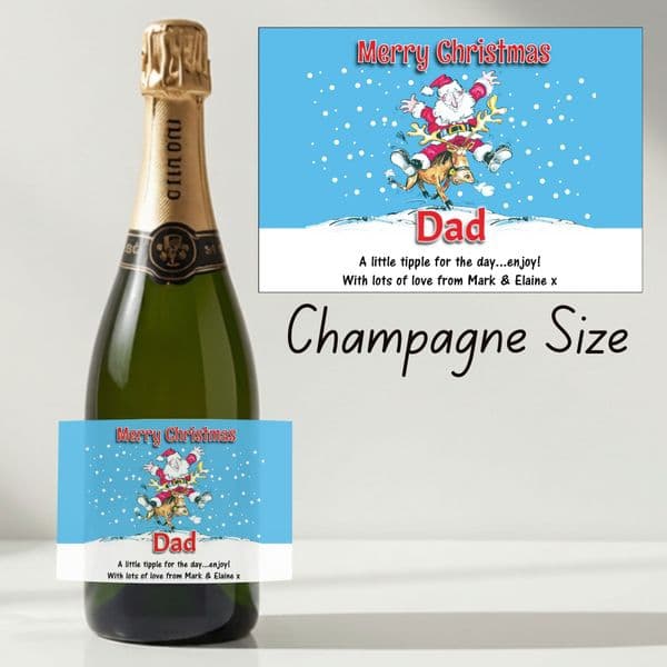 Personalised Christmas Xmas Wine / Champagne Bottle Label Gift N119